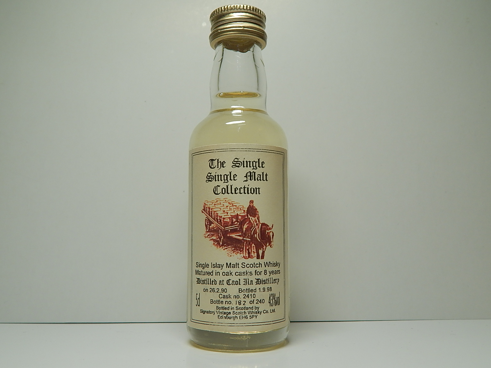 SIMSW 8yo 1990-1998 "Signatory" 5cl 43%vol 182/240